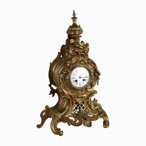 19th Century Countertop Clock in Gilded Bronze, France