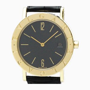 18K Gold and Leather Quartz Watch from Bvlgari