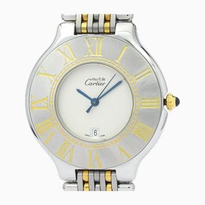 Must 21 Gold Plated Steel Quartz Men's Watch from Cartier