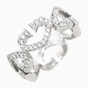 C Heart Ring with Full Diamond in White Gold from Cartier