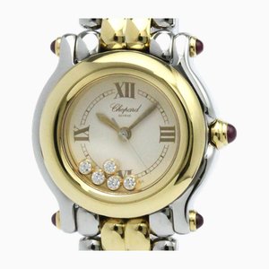 Reloj Happy Sports de acero dorado y diamantes de Chopard