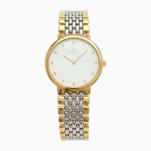 Two-Tone Quartz White Dial Mens Watch from Omega