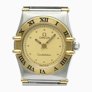 Reloj para mujer Constellation de acero dorado de 18 k de Omega