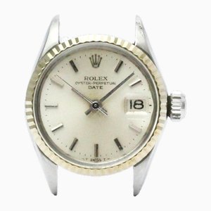 Oyster Perpetual Date 6517 White Gold Steel Watch from Rolex