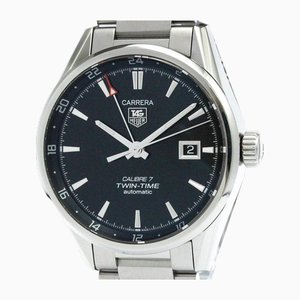 Carrera Calibre 7 Twin Time Steel Mens Watch War2010 Bf570414 from Tag Heuer