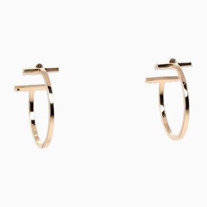 T Hoop Medium Earrings, K18 Pg Pink Gold from Tiffany & Co., Set of 2