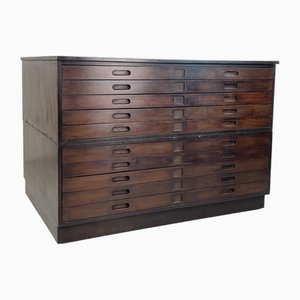 Large Mid-Century Plan Chest with Inset Handles from Staverton