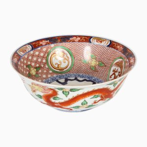 Bol Imari Palette Circulaire Antique en Porcelaine, Chine, 19ème Siècle