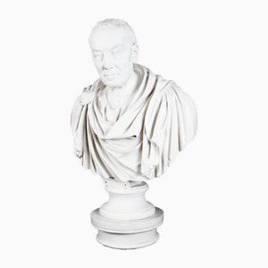 Busto del estadista romano Julio César, siglo XX, mármol compuesto