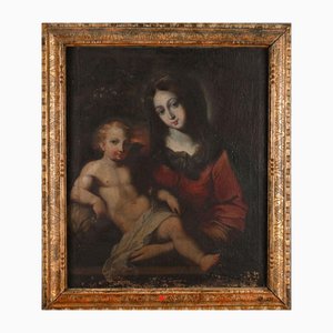 Artista de la escuela francesa, Virgen con el niño, de principios del siglo XVII, óleo sobre lienzo