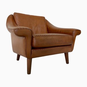 Vintage Danish Cognac Leather Matador Lounge Chair by Aage Christiansen, 1970s