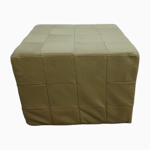 Leather Stool/Pouf in Olive Green from de Sede