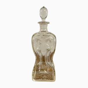 Antique Victorian Hourglass-Shaped Decanter, 1860s