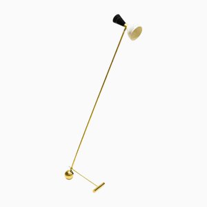 Italian Counterweight Brass Floor Lamp, 1960s