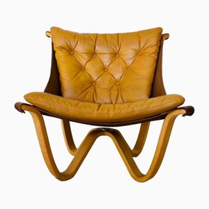 Mid-Century Danish Easy Chair in Soft Tan Leather by Georg Thams, 1970s