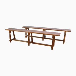 Set of 20th Century Louis XIII Benches, 1970s