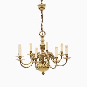 Vintage Ormolu Brass Chandelier with 8 Arms, 1960s