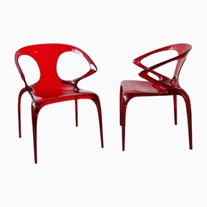 Set of Ava Chairs attributed to Song Wen Zhong for Roche Bobois, 20th Century.
