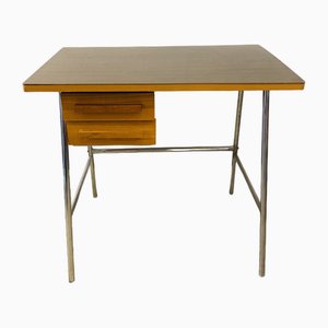 Französischer Mid-Century Formica Tisch Schreibtisch mit Chrombeinen, 1960er