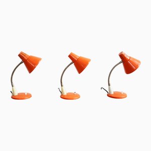 Orangefarbene Vintage Tischlampe