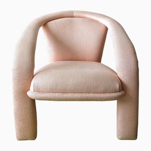 Vintage Postmodern Sculptural Pale Pink Lounge Chair by Marge Carson for Carson Furniture, Usa, 1980s