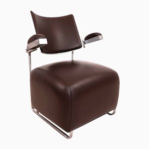 Oscar Leather Lounge Chair by Harri Korhonen for Inno Oy, 1980s