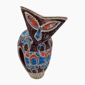Candelabro con forma de gato de cerámica de Siena, años 60