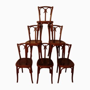 Bentwood Bistro Chairs, 1950, Set of 6