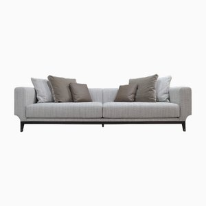 Italian Ivory Sofa with Brown Wooden Base from Kabinet