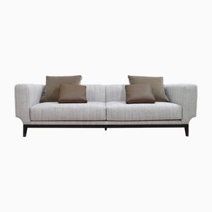 Italian Ivory Sofa 240 with Brown Wooden Base from Kabinet