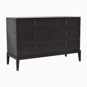 Italian Dresser with Drawers in Glossy Brown Lacquered Wood from Kabinet