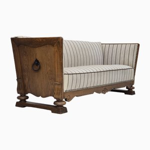Dänisches Vintage 2-Sitzer Sofa aus Wolle & Eiche, 1950er
