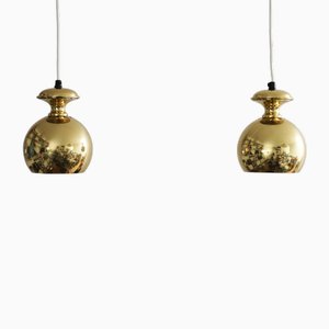 Brass Pendant Lamp attributed to Hans Agne Jakobsen for Markaryd, 1960s