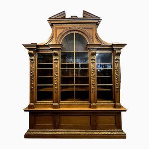 Chateau Bookcase in Walnut and Gilded Wood