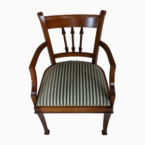 Wood and Velvet Bridge Chair