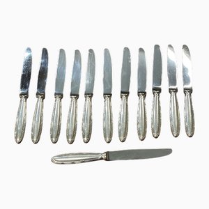 Silver-Plated Cheese Knives Rubans Model from Christofle, Set of 12