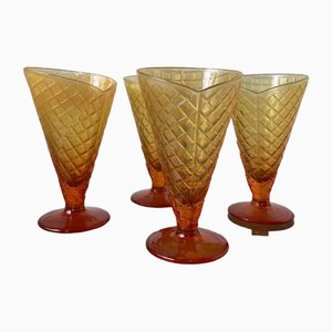 Vintage Cone-Shaped Ice Cream Cups, 1980s, Set of 4