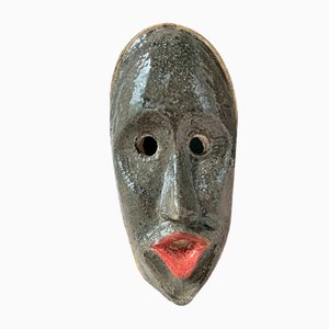 Escultura de cabeza de cerámica, años 60