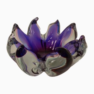 Large Italian Bowl in Purple Murano Glass, 1960s