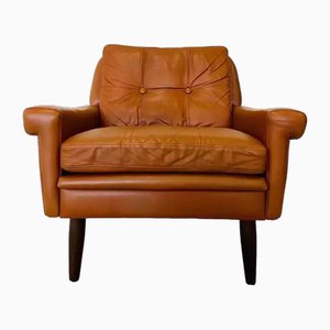 Mid-Century Danish Leather Lounge Chair by Svend Skipper, 1960s