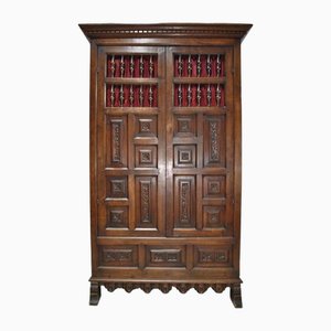 Antique Spanish Castillian Carved Wood Cabinet