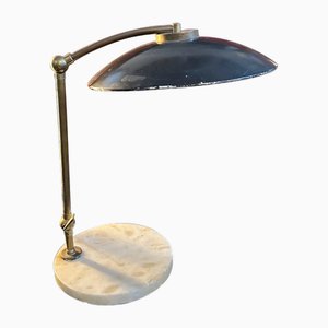 Lámpara de escritorio italiana Mid-Century moderna de latón y mármol, 1950