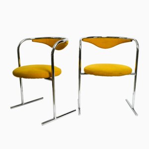 Tubular Steel Upholstered Model S30 Chairs by Hanno Von Gustedt for Thonet, 1970s, Set of 2