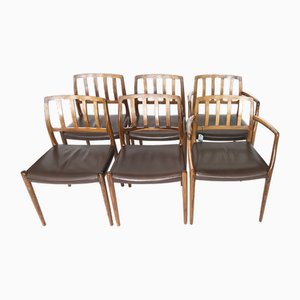Dänische Vintage Stühle von Niels O. Møller für JL Møllers Furniture Factory, 6 . Set