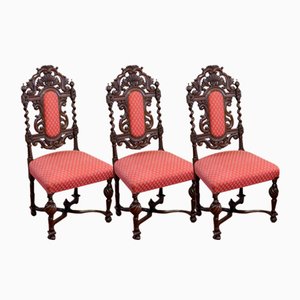 Vintage Victorian English Oak Dining Chairs, 1880, Set of 6