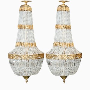 rench Empire Style Bag Chandeliers, Set of 2