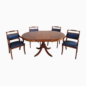 English Style Extendable Dining Tables Set with Chairs, Set of 5