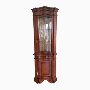 Two-Piece Display Corner Cabinet with Curved Front