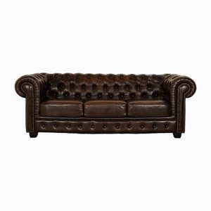 Chesterfield Three-Seater Sofa in Leather