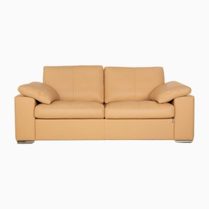 Zwei-Sitzer Sofa aus beigem Leder von Erpo